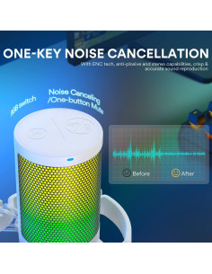 Micrófono USB MAONO para Podcast y Streaming con RGB 2