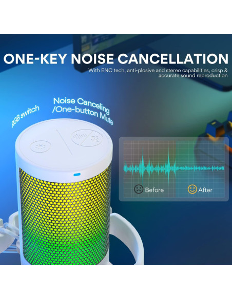 Micrófono USB MAONO para Podcast y Streaming con RGB