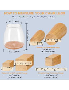 36 Pcs Protectores de Suelo Amrules para Patas de Sillas 2