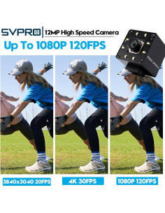 Cámara USB 12MP SVPRO Autofoco 4K con Luz LED 1080P 120fps 2