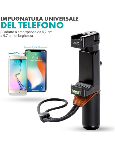 Kit de Vlogging Movo V7+ para iPhone y Samsung con Micrófono y Luz LED
