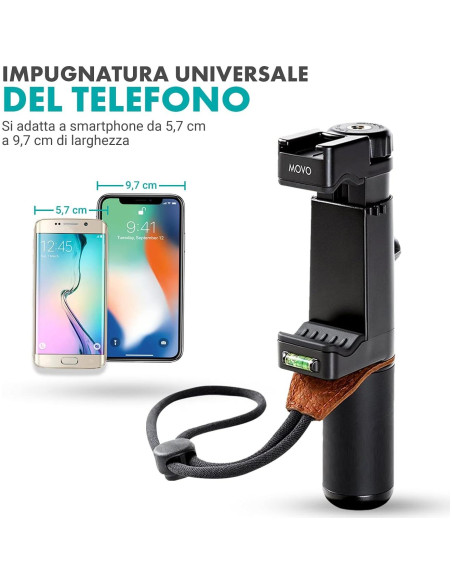 Kit de Vlogging Movo V7+ para iPhone y Samsung con Micrófono y Luz LED