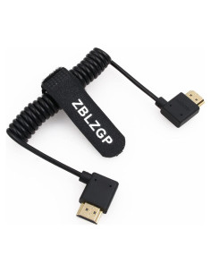 Cable HDMI 2.1 Enrollado 8K ZBLZGP Ángulo Derecho Izquierdo