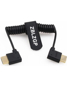 Cable HDMI 2.1 Enrollado 8K ZBLZGP Ángulo Derecho Izquierdo 2