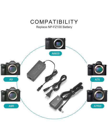 Kit Batería Dummy King Ma NP-FZ100 para Cámaras Sony