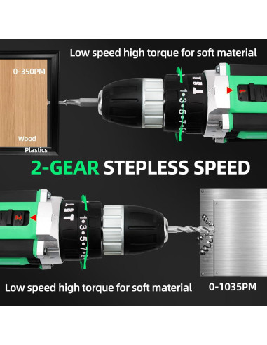 Taladro Inalámbrico DOGTOOTH 21V con 1 Batería y 23 Accesorios