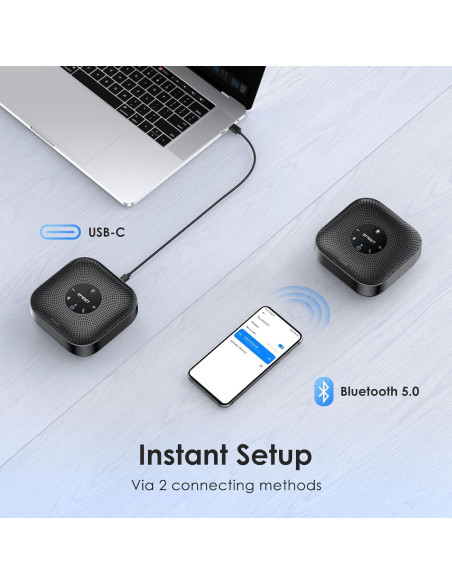 Webcam 4K EMEET S800 + Altavoz Bluetooth M0 Plus