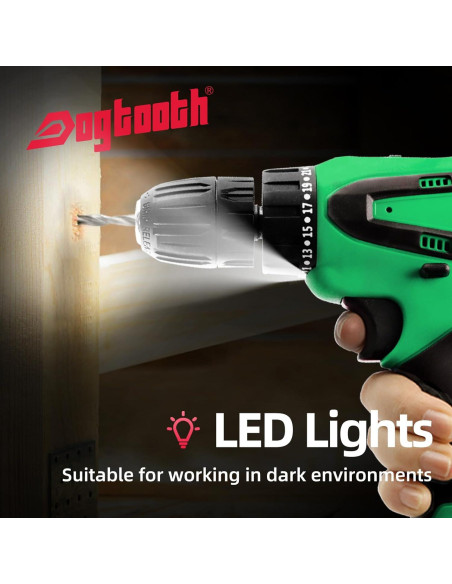 Taladro Inalámbrico DOGTOOTH 21V con 1 Batería y 23 Accesorios