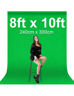 Fondo Verde EMART 2.44x3.05m Tela para Fotografía y Streaming 2