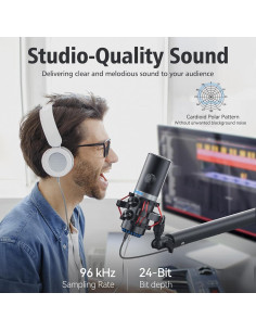 Micrófono USB CMTECK XM630 para PC, Streaming y Podcasting 2