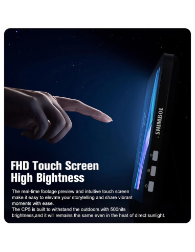 Monitor de Vlog CP5 Lite 5" FHD 1080P con Control Remoto