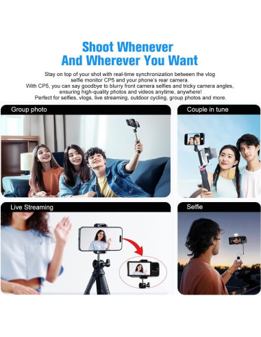 Monitor de Vlog CP5 Lite 5" FHD 1080P con Control Remoto