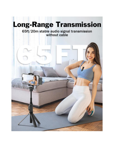 Micrófono Lavalier Inalámbrico PoP Voice USB-C 12H Reducción Ruido