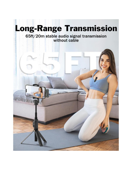 Micrófono Lavalier Inalámbrico PoP Voice USB-C 12H Reducción Ruido