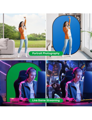 Fondo de Pantalla Verde y Azul Reversible 2 en 1 SEDGEWIN 1.99kg