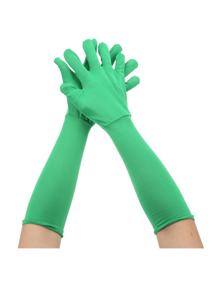 Guantes de Pantalla Verde Chromakey 2 Piezas Seda de Leche