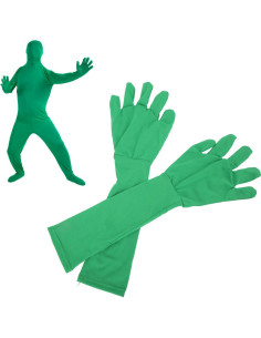 Guantes de Pantalla Verde Chromakey 2 Piezas Seda de Leche 2