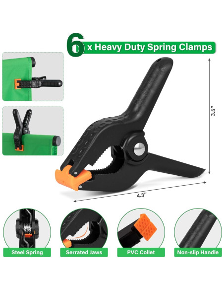 Kit de Fondo Verde 2.4x2.2m CludPark con Soporte Ajustable