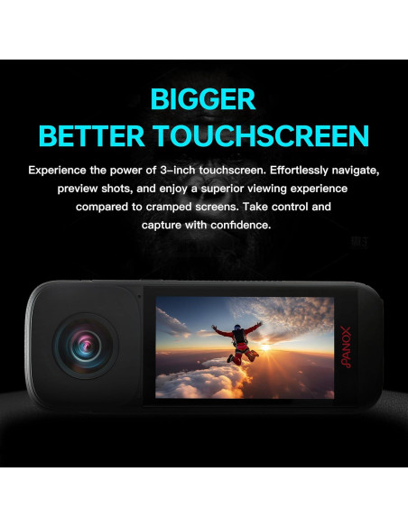 Cámara 360 PANOX V2 para Motocicleta 72MP 5.7K GPS Android 10 Cámara 360 PANOX V2 para Motocicleta 72MP 5.7K GPS Android 10