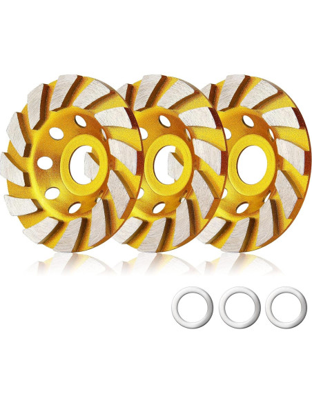 Ruedas de Amolar de Diamante HRLORKC 10 cm 2 Piezas para Concreto