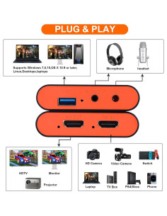 Tarjeta de Captura 4K PACOXI PX-C7 HDMI USB3.0 1080P 60FPS 2