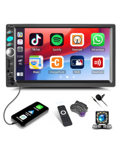 Estéreo de Coche Doble Din CAMECHO A3056A3 con CarPlay y Bluetooth