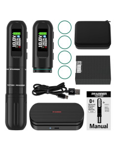 Kit de máquina de tatuaje PFARRER E65PLUS-1 inalámbrico con pedal