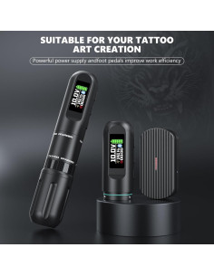 Kit de máquina de tatuaje PFARRER E65PLUS-1 inalámbrico con pedal 2