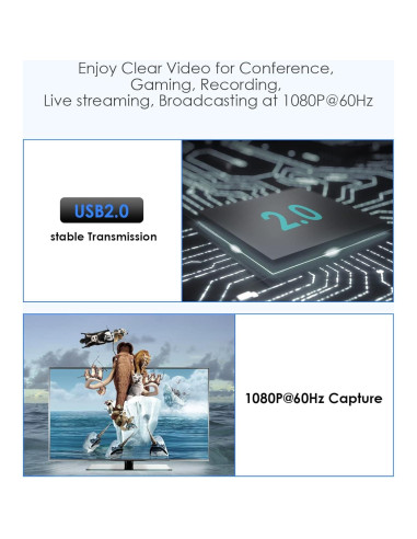 Tarjeta de Captura de Video LENTION VC20 4K HDMI a USB-C