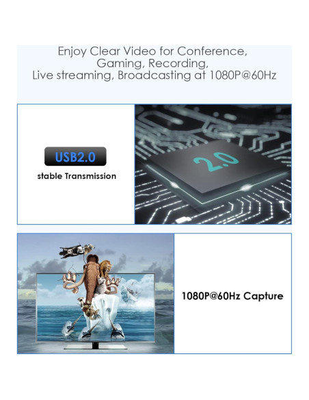 Tarjeta de Captura de Video LENTION VC20 4K HDMI a USB-C