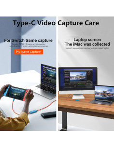 Capturadora de Video USB-C 1080P 60FPS Mozzvas para Streaming 2