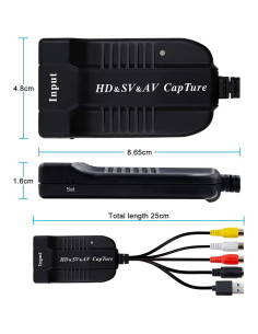 Tarjeta de Captura USB 2.0 HDSUNWSTD 4K HDMI AV S-Video 2