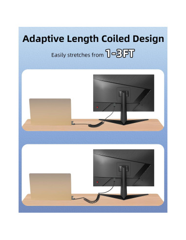Cable Micro HDMI a HDMI Enrollado GELRHONR 8K 0.30-0.91m