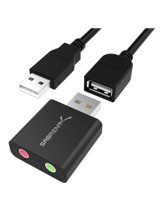 Adaptador de Sonido Estéreo USB Sabrent AU-EMCB 3D Plug and Play