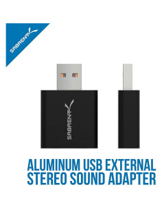 Adaptador de Sonido Estéreo USB Sabrent AU-EMCB 3D Plug and Play 2