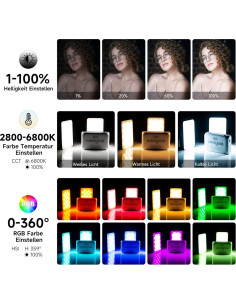 Luz LED RGB Weeylite S03 para Video con Soporte y App 2