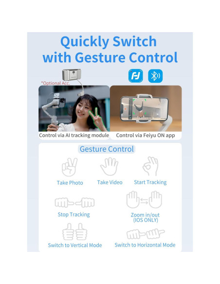 Gimbal Estabilizador FeiyuTech VB 4SE con Módulo de Luz Gimbal Estabilizador FeiyuTech VB 4SE con Módulo de Luz