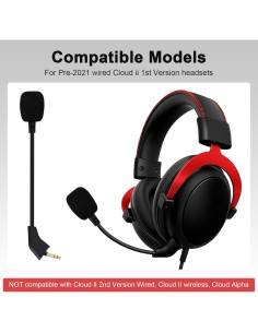 Micrófono de brazo de repuesto HyperX Cloud II 17 cm 2