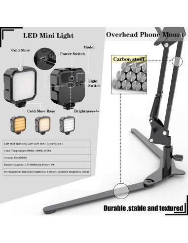 Soporte de Teléfono de Techo con Luz LED MLSAC MC-01