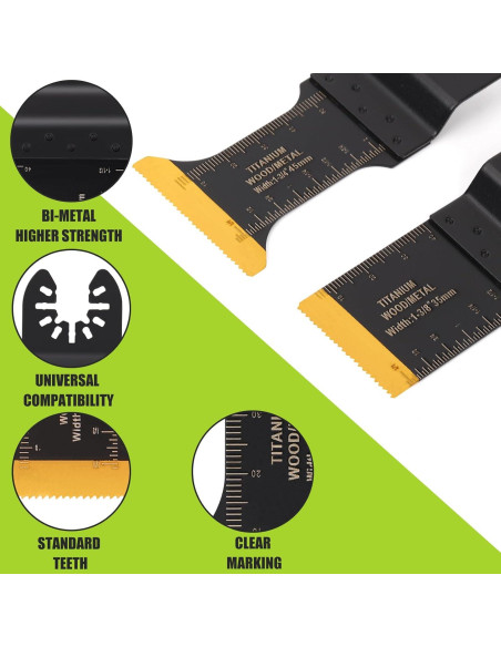 Cuchillas Oscilantes de Titanio COMOWARE 10 Pcs Multi-Tarea