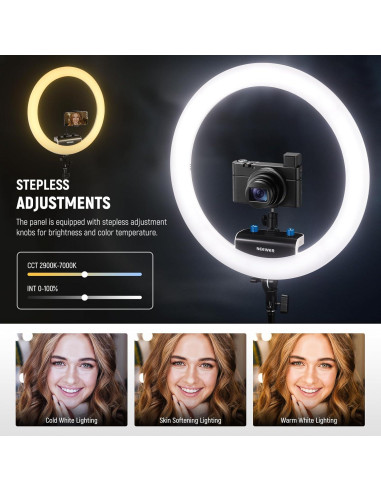 Luz de Anillo NEEWER 18" (45.72 cm) con Soporte y Difusor