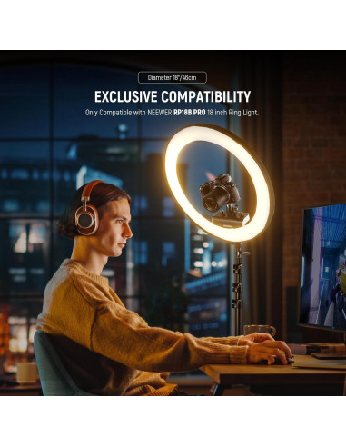 Luz de Anillo NEEWER 18" (45.72 cm) con Soporte y Difusor