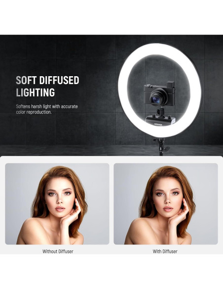 Luz de Anillo NEEWER 18" (45.72 cm) con Soporte y Difusor Luz de Anillo NEEWER 18" (45.72 cm) con Soporte y Difusor