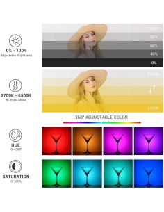 Godox TL60 Tubo de Luz LED RGB 2700K-6500K con Batería 2600mAh 2