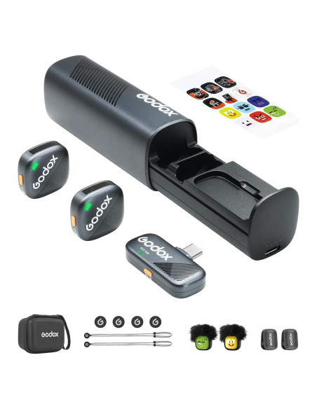 Micrófono Lavalier Inalámbrico Godox Cube-SC Kit2 USB-C Micrófono Lavalier Inalámbrico Godox Cube-SC Kit2 USB-C
