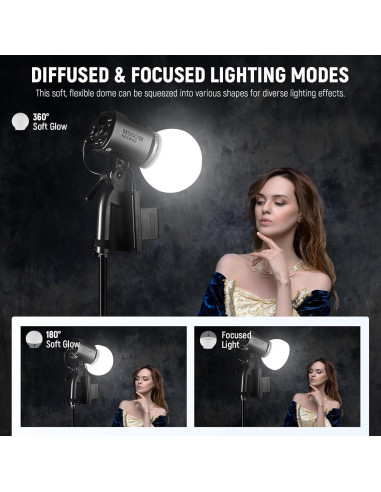 Domo de Difusión Softbox NEEWER CRS6 con 3 Anillos Adaptadores