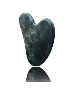 Gua Sha OXT de Jade Natural Verde Oscuro para Facial y Cuerpo