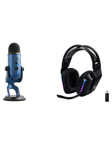Kit Micrófono USB Blue Yeti + Auriculares Gaming G733 - Azul