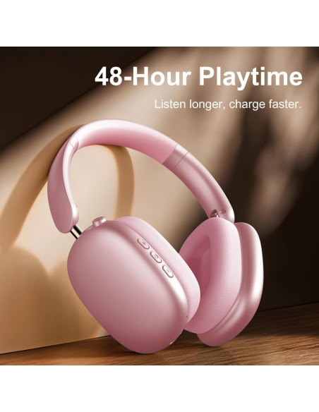Auriculares Inalámbricos Wentronic Y01 Rosa, Bluetooth 5.3, 48h Batería