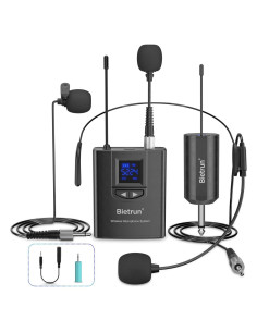 Sistema de micrófono lavalier inalámbrico Bietrun WXM07 UHF 50m